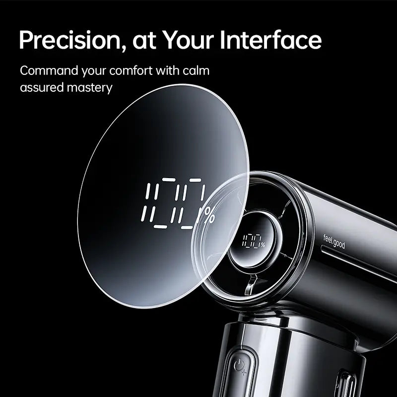 JISULIFE 2026 Life9S Chrome Portable Handheld Turbo Cooling Fan - 5000Mah Rechargeable, 18H Runtime, High-Speed, Tools and Gadgets, Mini Gadgets, Fathers Day Gift, Unique Gift for Men, Household Appliances,Dorm Essentials,Home Essentials